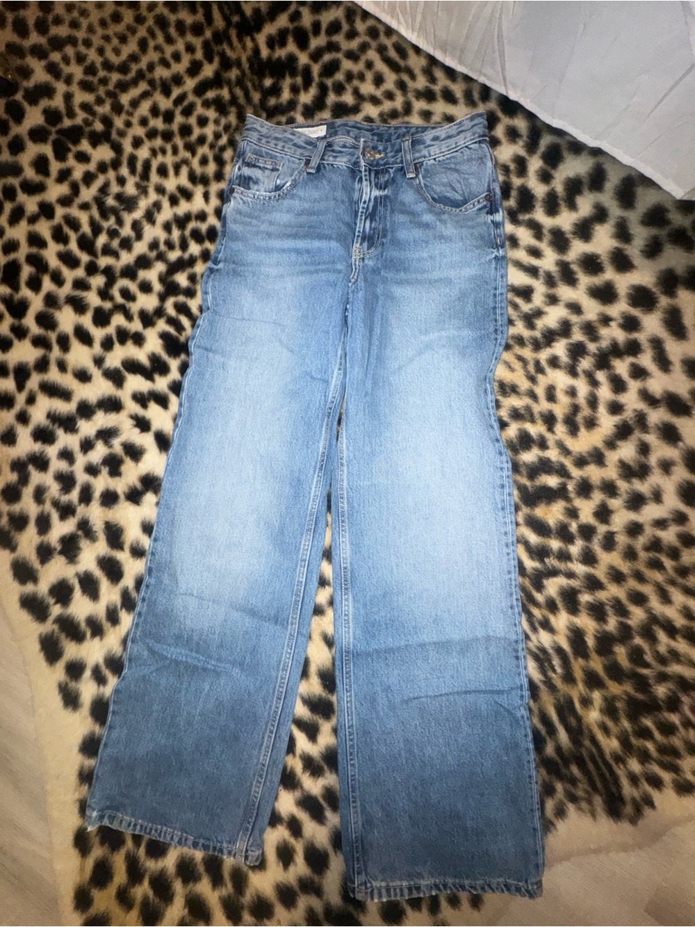Zara Light Blue Straight-Leg Women's Jeans